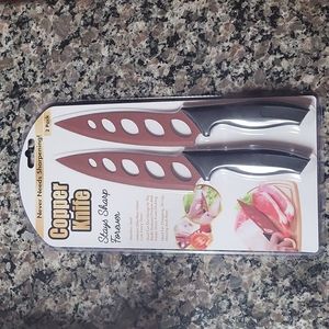 Copper Knife 2 pack new sealed stainless steel knife set never needs sharpening